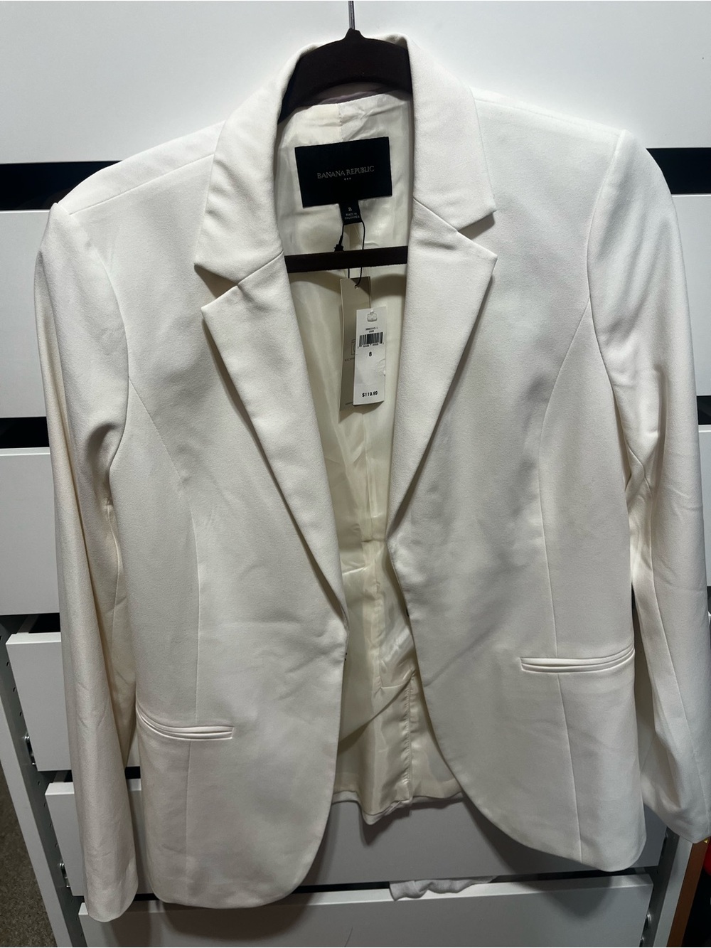 Banana republic med nwt Women’s Cream lined white blazer jacket size 8 $119.99